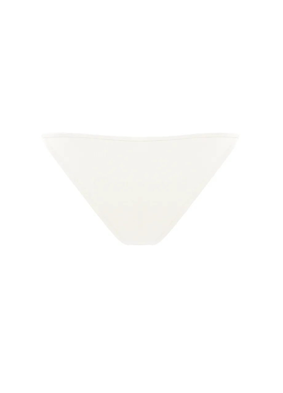 13 › Str/Cd Wear White triangular fabric piece resembling the front panel of a bikini bottom on a white background