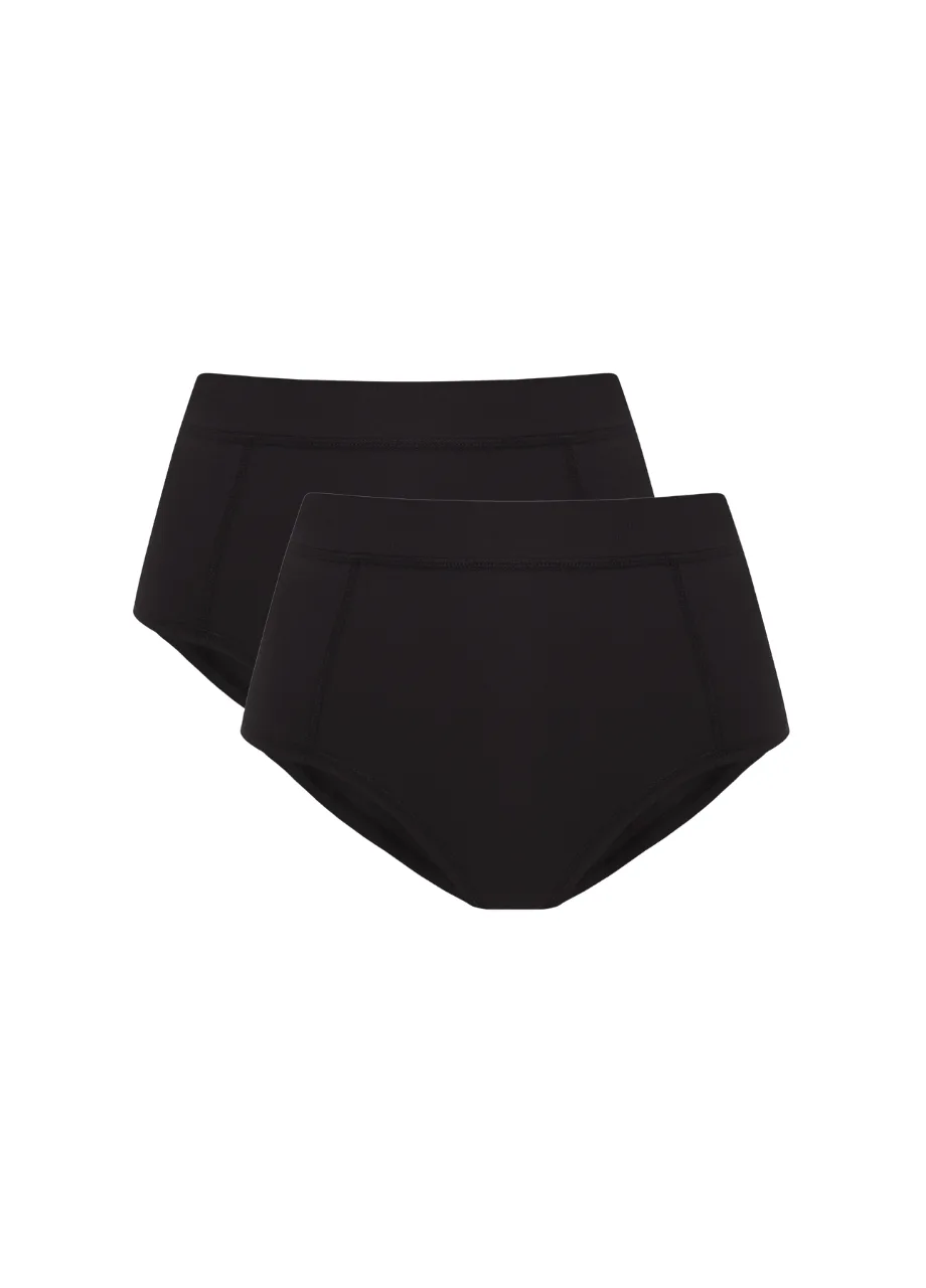 2 › Str/Cd Wear Two black women's underwear briefs stacked on a white background, overlapping each other.