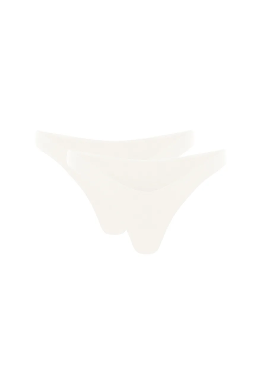 9 › Str/Cd Wear White thong underwear laid flat on a white background, with minimal shading for subtle contours