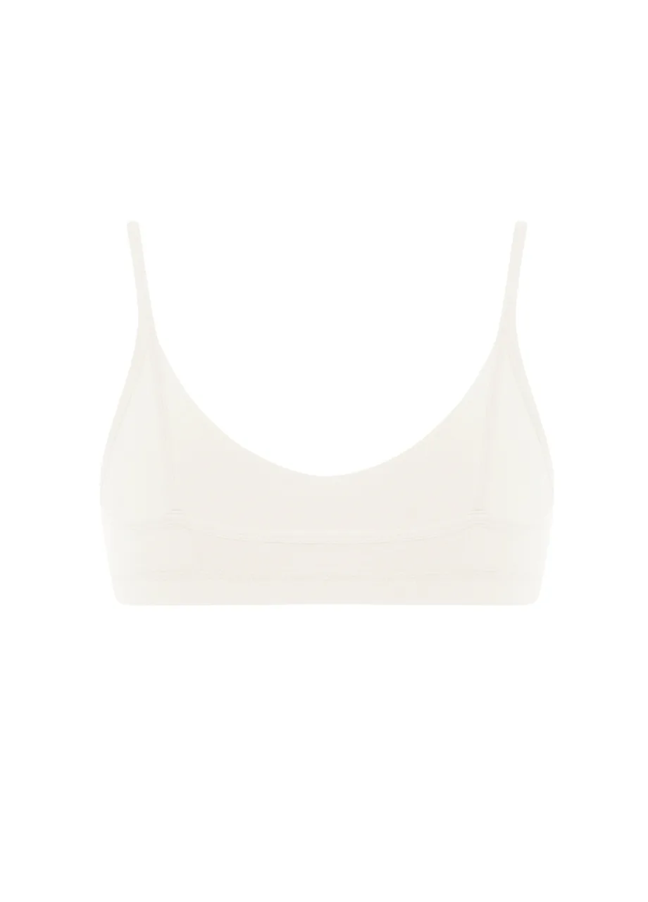 sets WS5111 › Str/Cd Wear White unpadded bra with thin shoulder straps on a light background, product image for lingerie.