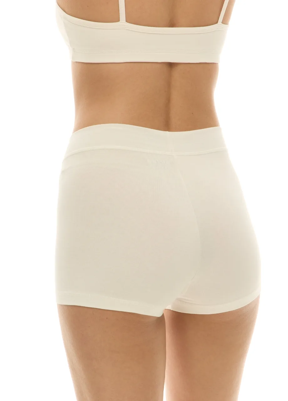 WU131302 › Str/Cd Wear Back view of a person wearing a cream bra and high-waisted seamless shorts.
